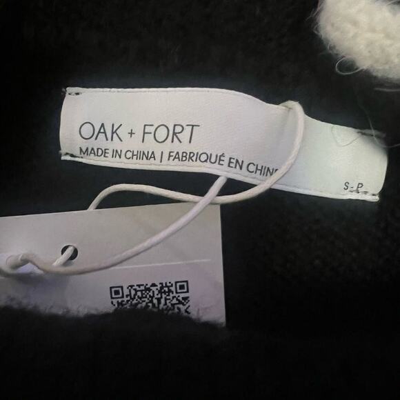 OAK + FORT LACE UP WOOL BLEND CROPPED MOCK NECK NWT SWEATER SIZE S - Picture 8 of 10